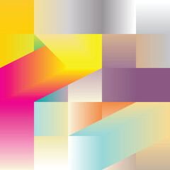 Obraz premium Abstract geometric background with realistic overlapping vibrant purple and blue cubes.