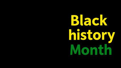 Fototapeta premium Minimal Black History Month Background with Colorful Text in Red, Yellow, Green and Copy Space 