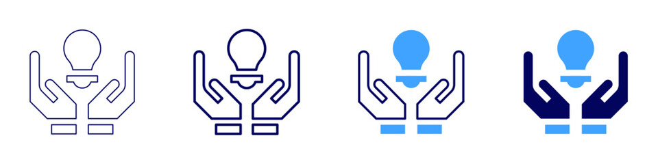 Innovation integration icon in 4 different styles. Thin Line, Line, Bold Line, Duotone. Duotone style. Editable stroke