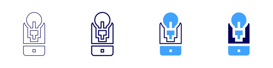 Retail innovation icon in 4 different styles. Thin Line, Line, Bold Line, Duotone. Duotone style. Editable stroke