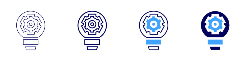 Smart innovation icon in 4 different styles. Thin Line, Line, Bold Line, Duotone. Duotone style. Editable stroke