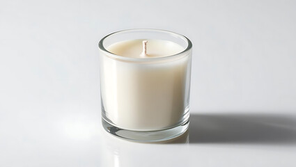 White candles on a white background
