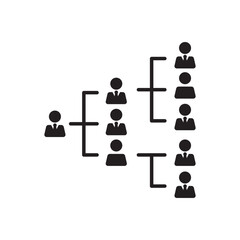 Hierarchy icon with tiered structure for levels of authority and organization
