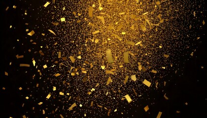 楽しいパーティーの背景に金色の紙吹雪が舞う画像