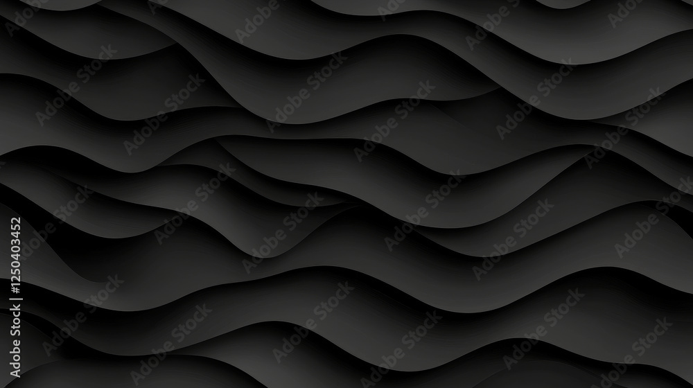 Poster smooth black waves create modern and elegant background design
