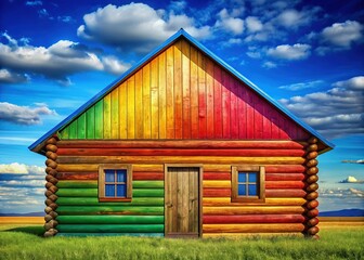 Obraz premium Rustic Log Cabin Barn Wall Texture Background - Horizontal Copy Space