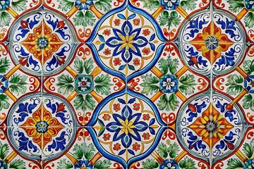 Silhouette of Spanish Tile Design on Light Background -  Generative AI Stock Photo