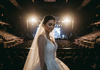 Naklejka premium 신부 결혼 웨딩 드레스 lovely bride wedding dress 