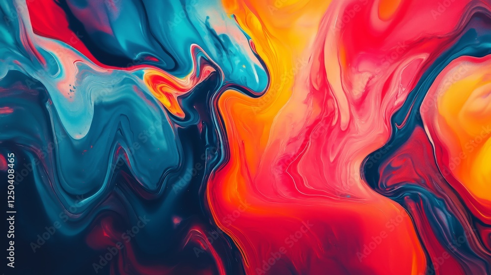 Poster vibrant swirl of colors blending together in a mesmerizing abstract pattern