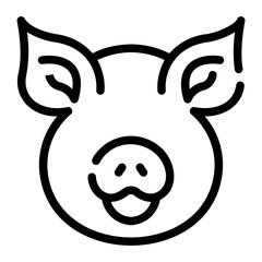 pig Line Icon