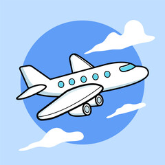 Passenger Plane Flying in Sky