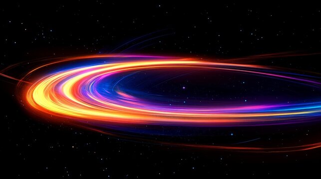 Bright neon warp speed motion effect in space, creating an illusion of superluminal travel.