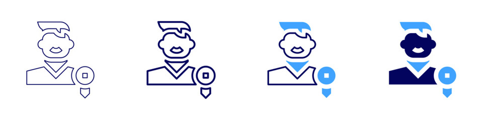 Setting career achievements icon in 4 different styles. Thin Line, Line, Bold Line, Duotone. Duotone style. Editable stroke