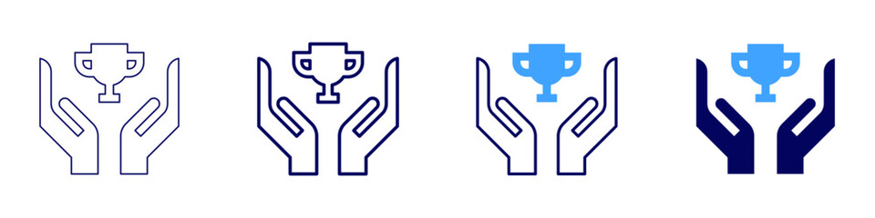 Obraz premium Team achievement icon in 4 different styles. Thin Line, Line, Bold Line, Duotone. Duotone style. Editable stroke