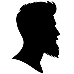 Silhouette of a man's beard