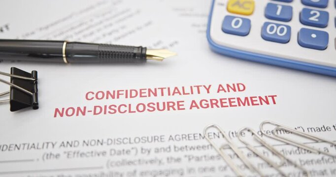 A confidentiality and non-disclosure agreement (NDA) document, relates to topics such as business confidentiality, information security, intellectual property protection, and corporate contracts.