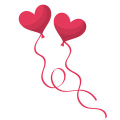Valentine Heart-Shaped Balloon Illustration