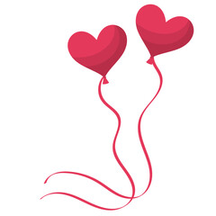 Valentine Heart-Shaped Balloon Illustration