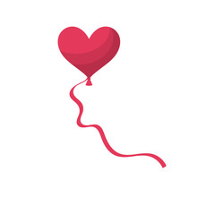 Valentine Heart-Shaped Balloon Illustration