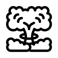 Nuclear explosion line icon