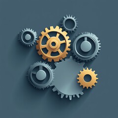 Colorful gears arranged artistically, representing mechanics and engineering concepts.