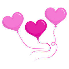 Valentine love balloon with ribbon