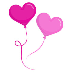 Valentine love balloon with ribbon