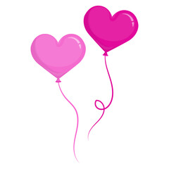 Valentine love balloon with ribbon