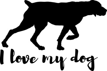 dog silhouette, dog, dog breeds, logo, vector, silhouette, i love my dog, animal, illustration, icon, sign, design, black, symbol, pet, love
