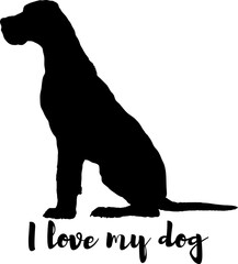 dog silhouette, dog, dog breeds, logo, vector, silhouette, i love my dog, animal, illustration, icon, sign, design, black, symbol, pet, love
