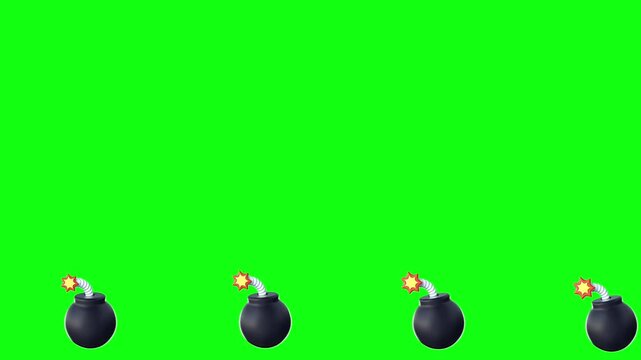 3d bumbs motion line green screen.