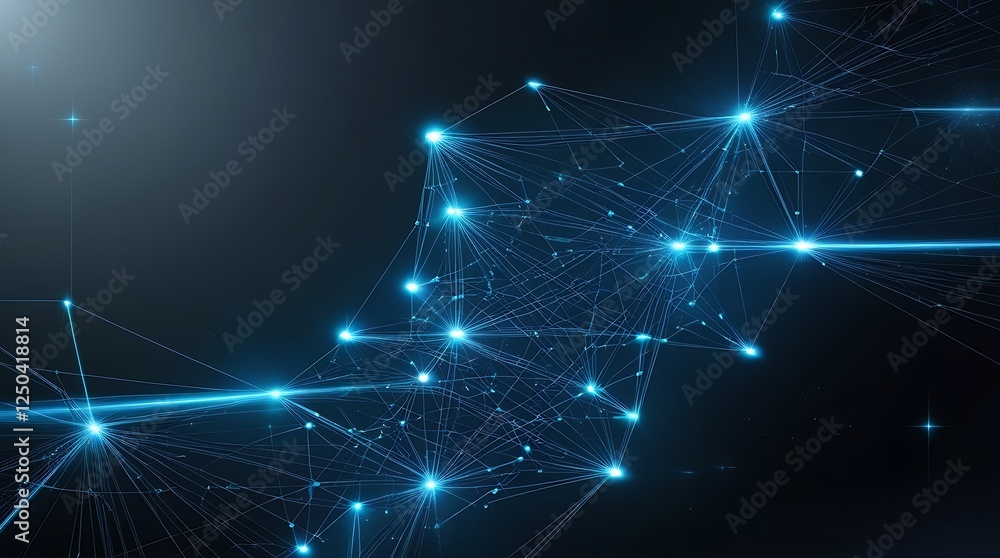 Aufkleber connected network nodes: data visualization for business technology