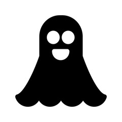  A glowing ghost with a sinister grin, floating above the ground and surrounded by darkness.