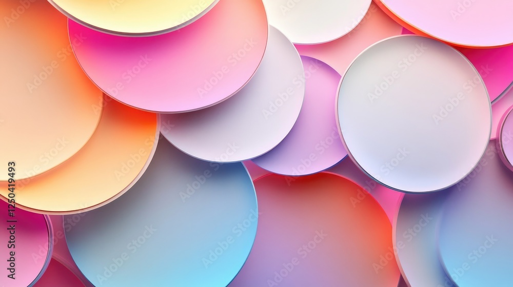 Poster circular patterns in soft pastel colors for modern design projects