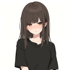 Fototapeta premium アニメ調の美少女の切り抜き用素材