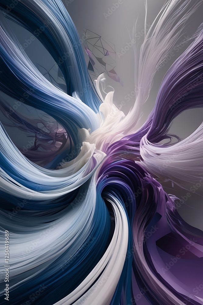 Poster abstract data flow visualization for business technology concept
