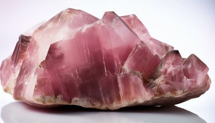 ピンク色の輝く宝石のピンクトルマリンの原石.。AIで生成	