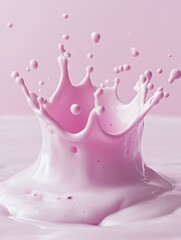 Pink Milk Splash Crown Shaped in Studio