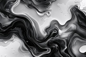 Fototapeta premium Black-and-White Fluid Textures with Grainy Effects for Contemporary Web Headers and Promotional Banners