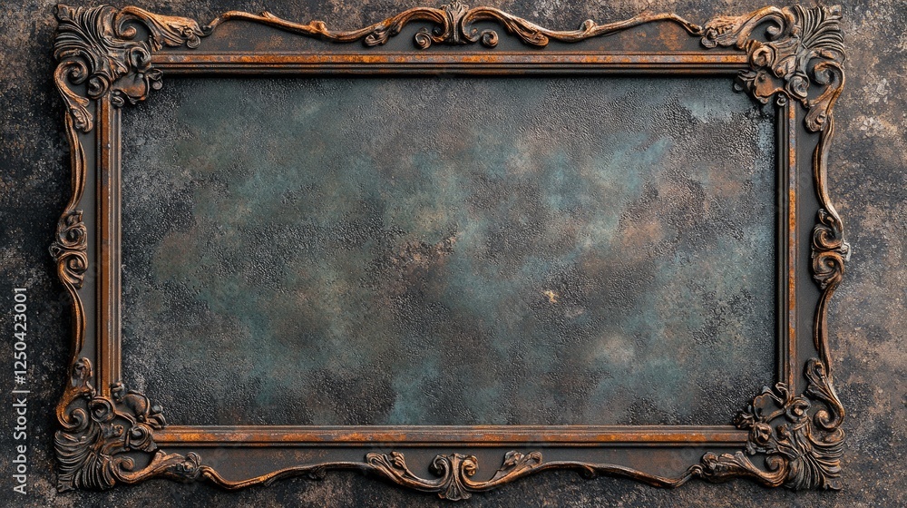 Poster ornate vintage frame with textured background for art display