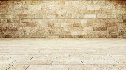 Fototapeta premium A textured stone wall and floor create a neutral background for various uses.
