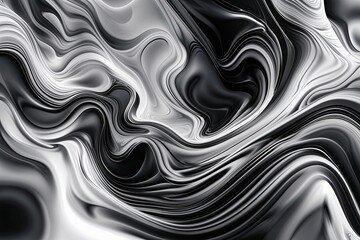 Obraz premium Beautiful Black and White Fluid Motion Noise Wave Pattern for Exclusive Elegant Poster Design