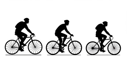 Naklejka premium Cyclists, bicycle riders