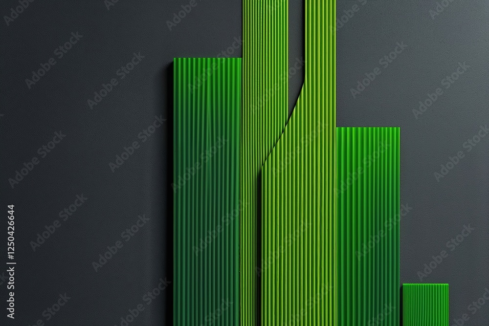 Poster bright green linear textures on charcoal gray background for a high-contrast dynamic layout
