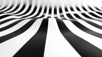 Abstract Black and White Stripes - Wavy black and white striped pattern, abstract background, texture, design element.