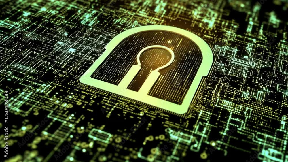 Poster digital keyhole: cybersecurity concept visualization
