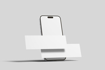 Smartphone with email signature mockup blank