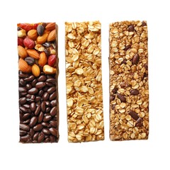 Granola bars and protein snacks, isolated on white background on white background - Image #1 @jouni