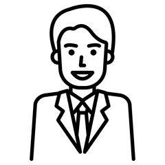 웃는 회사원 아이콘