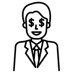 회사원과 달러 아이콘